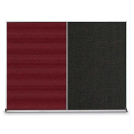 United Visual Products Triple Door Radius Corkboard, 72"X36", S UV8005-SATIN-PEARL